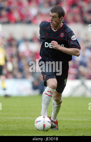 MICHAEL TONGE SHEFFIELD UNITED FC MASSA città di Nottingham Inghilterra 10 Maggio 2003 Foto Stock