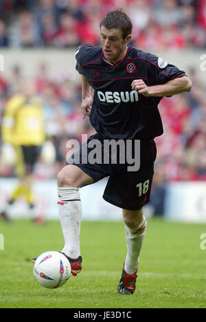 MICHAEL TONGE SHEFFIELD UNITED FC MASSA città di Nottingham Inghilterra 10 Maggio 2003 Foto Stock