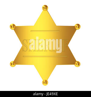 Sheriff badge. 3d'illustrazione su sfondo bianco Foto Stock