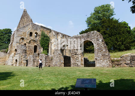 Rovine della Abbazia di Battle, la scena della battaglia di Hastings in 1066, East Sussex, Regno Unito Foto Stock