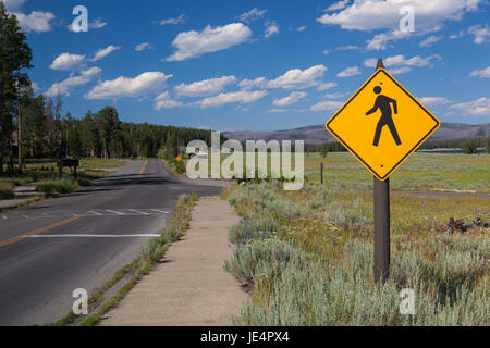 Sulla strada per il Parco Nazionale di Yellowstone, STATI UNITI D'AMERICA Foto Stock