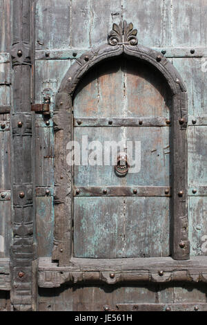 Medievale porta di legno in den Burg, Texel Foto Stock