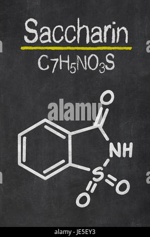 Schiefertafel mit der chemischen Formel von saccarina Foto Stock