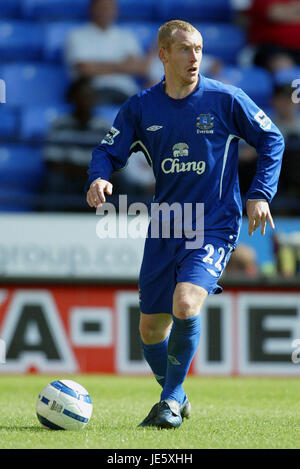 TONY HIBBERT Everton FC Reebok Stadium Bolton Inghilterra 21 Agosto 2005 Foto Stock