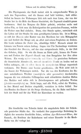 Questa voce si riferisce a una pagina dell'opera "Reise nach Persien" (viaggio in Persia) di Heinrich Brugsch. Il libro, un resoconto del XIX secolo, descrive i viaggi e le osservazioni di Brugsch durante il suo viaggio attraverso la Persia. Foto Stock