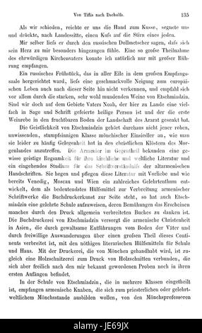 Una pagina dell'opera "Reise nach Persien" (viaggio in Persia) di Brugsch, pubblicata nel 151. Il libro descrive dettagliatamente i viaggi e le esperienze in Persia, contribuendo alla comprensione storica dell'esplorazione del XVI secolo. Foto Stock