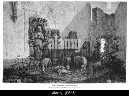 Una copertina storica di "Die Gartenlaube", una popolare pubblicazione tedesca del 1874. La copertina presenta illustrazioni e contenuti che riflettono i temi culturali e sociali del tempo. Foto Stock