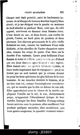 L'opera "Chants de Maldoror" è un'iconica opera letteraria del conte di Lautréamont, nota per il suo approccio surrealistico e poetico all'esplorazione di temi oscuri e intensi della vita e dell'esistenza. Foto Stock
