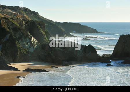 Alteirinhos beach. Zambujeira do Mar, Alentejo. Portogallo Foto Stock