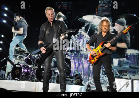 I Metallica sul Tour WorldWired 2017 performance al Rock sulla gamma 2017 Music Festival a Mapfre Stadium dotate: Metallica dove: Columbus, Ohio, Stati Uniti quando: 22 maggio 2017 Credit: C.M. Wiggins/WENN.com Foto Stock