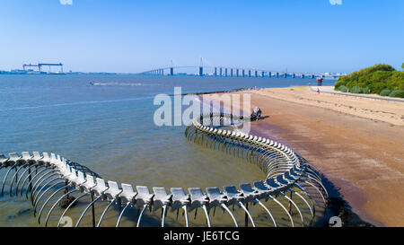 Vista aerea del gigante ocean snake in Saint Brevin, Francia Foto Stock