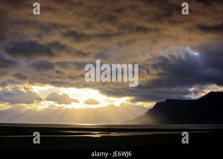 L'Europa, Nord Europa, Islanda, Westisland, Dyrafjördur, west fiordi, Foto Stock