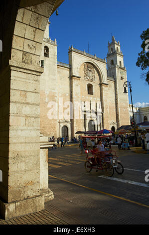 Messico, Yucatan, Merida, capitale, cattedrale, spazio dell'indipendenza, Foto Stock