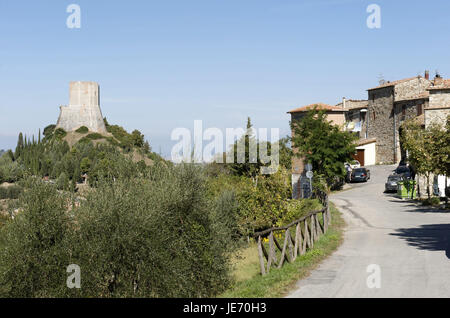 L'Italia, Europa, Toscana, Val d'Orcia, Castiglione d'Orcia, Rocca Tentennano Tu, Foto Stock