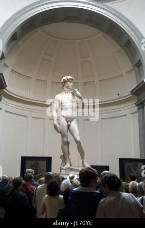 L'Italia, Toscana, Firenze, Galleria dell'Accademia, Statua del David von Michelangelo, Foto Stock