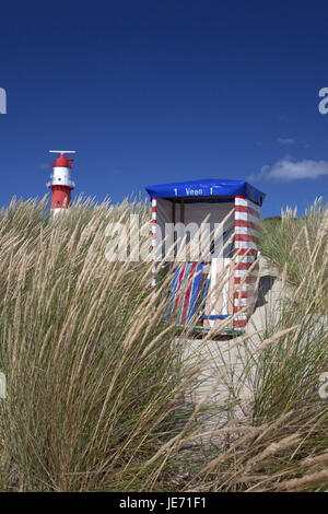 Germania, Bassa Sassonia, Est Frisians Borkum, Faro elettrico nelle dune, Foto Stock