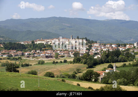 L'Italia, Toscana, Casentino Bibbiena, vista città, Foto Stock