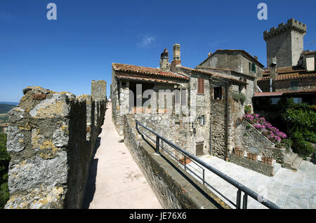 L'Italia, Toscana, La Maremma Capalbio, storiche mura della città, Foto Stock