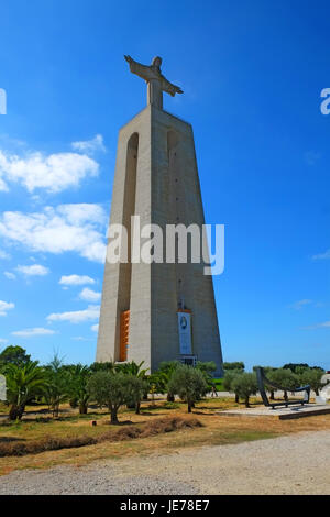 Cristo Re Cristo Rei statua Almada Lisbona Portogallo UE Foto Stock