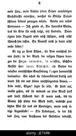 Questa immagine si riferisce a De Cordelia di Wolzogen, un'opera di letteratura tedesca. Il lavoro approfondisce i temi dell'amore, del tradimento e delle complessità delle emozioni umane, concentrandosi sulle relazioni personali e sulle pressioni sociali. Foto Stock
