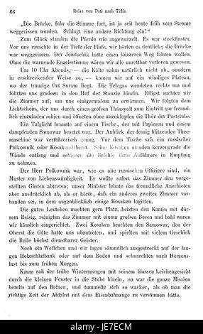 Una pagina di "Reise nach Persien" (viaggio in Persia) di Heinrich Brugsch, che descrive le sue osservazioni ed esperienze in Persia. Brugsch fu una figura chiave nello studio dell'egittologia e i suoi viaggi influenzarono notevolmente gli studi orientali. Foto Stock