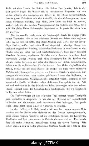 Una pagina di "Reise nach Persien" di Brugsch, che documenta il viaggio dell'autore in Persia, con osservazioni dettagliate sulla cultura, le persone e il paesaggio della regione. Foto Stock