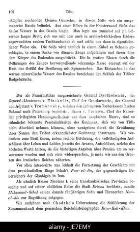 Questa pagina di "Brugsch Reise nach Persien" documenta il viaggio dell'autore attraverso la Persia, esplorando la geografia, la cultura e i monumenti storici della regione. Foto Stock