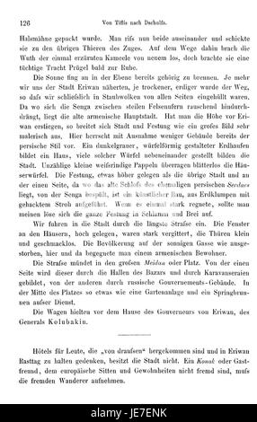 Una pagina del libro Reise nach Persien (viaggio in Persia) di Brugsch, con contenuti della sezione 142, che documentano le osservazioni dell'autore durante i viaggi in Persia. Foto Stock