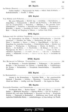 In "Reise nach Persien" di Heinrich Brugsch, il primo volume descrive i viaggi di Brugsch attraverso la Persia, sottolineando i paesaggi, le persone e le dinamiche sociali dei primi anni del XIX secolo che incontrò. Foto Stock