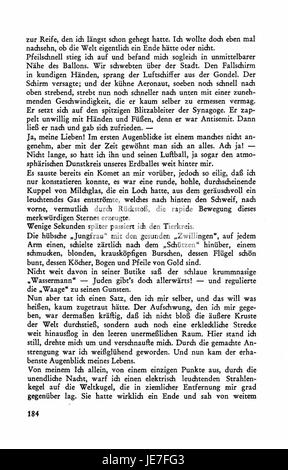 Un estratto di Busch Werke, volume 4, pagina 182, che illustra le opere dell'artista e illustratore tedesco Wilhelm Busch, noto per i suoi disegni satirici e le illustrazioni umoristiche. Foto Stock