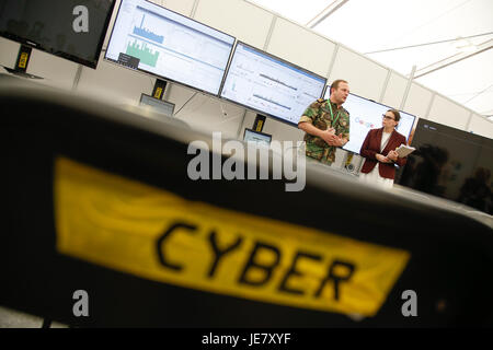 Bydgoszcz (Polonia). Il 22 giugno, 2017. Esercizi su cyberwarfare e sicurezza sono visto che avvengono durante la NATO CWIX esercizio di interoperabilità. Credito: Jaap Arriens/Alamy Live News Foto Stock