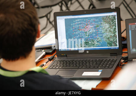 Bydgoszcz (Polonia). Il 22 giugno, 2017. Esercizi su cyberwarfare e sicurezza sono visto che avvengono durante la NATO CWIX esercizio di interoperabilità. Credito: Jaap Arriens/Alamy Live News Foto Stock