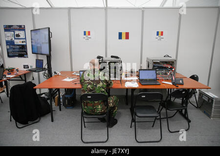 Bydgoszcz (Polonia). Il 22 giugno, 2017. Esercizi su cyberwarfare e sicurezza sono visto che avvengono durante la NATO CWIX esercizio di interoperabilità. Credito: Jaap Arriens/Alamy Live News Foto Stock