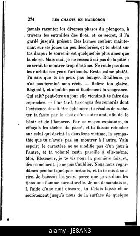 "Chants de Maldoror" è un'opera letteraria del conte di Lautréamont, un testo surreale e all'avanguardia scritto nel XIX secolo, noto per i suoi temi oscuri e il linguaggio poetico. Foto Stock