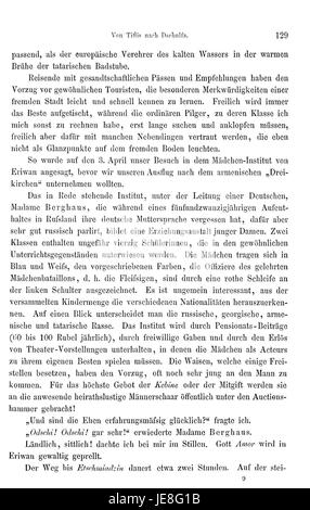 Una pagina del "Reise nach Persien" (viaggio in Persia) di Brugsch, che descrive i suoi viaggi in Persia. Questo lavoro racconta le osservazioni, le esperienze e le intuizioni culturali acquisite durante il viaggio. Foto Stock