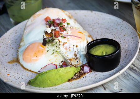 Duck Rancheros, Black Ant Ristorante, East Village, Manhattan, New York Foto Stock