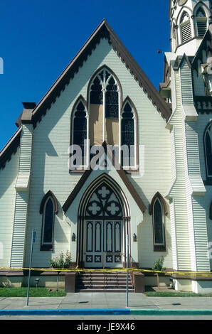 2014 Sud Napa terremoto prima Chiesa Presbiteriana danni Foto Stock