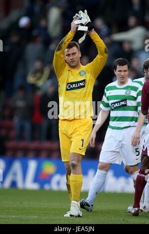 ARTUR BORUC Glasgow Celtic FC TYNECASTLE STADIUM EDIMBURGO SCOZIA 01 Dicembre 2007 Foto Stock