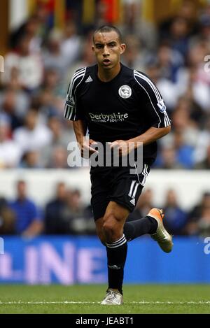 CRAIG FAGAN DERBY COUNTY FC WHITE HART LANE di Tottenham Londra Inghilterra 18 Agosto 2007 Foto Stock