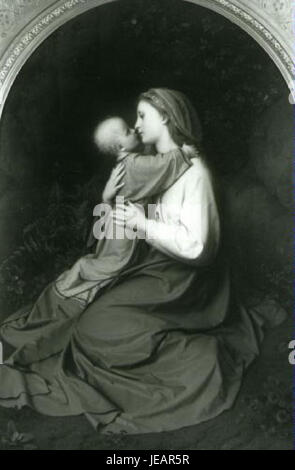 Carl Wilhelm Muller 1818-1893 - Madonna pred jeskyni Foto Stock