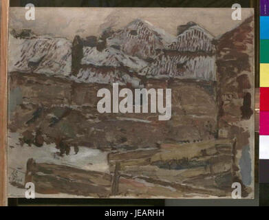 Antonín Slavíček (1870-1910), un artista ceco noto per i suoi paesaggi, dipinse la scena intitolata "From Old Prague i". L'opera d'arte, dal 16 maggio 1870 al 1° febbraio 1910, mostra l'architettura storica e il paesaggio urbano di Praga in un tradizionale stile ceco. Foto Stock