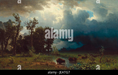 Albert Bierstadt - Buffalo Trail, imminente tempesta Foto Stock