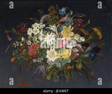 L'opera di Anna Stainer-Knittel "Alpenblumen" (Fiori alpini) probabilmente raffigura varie piante alpine, mettendo in evidenza la flora che si trova nelle regioni montane. Foto Stock