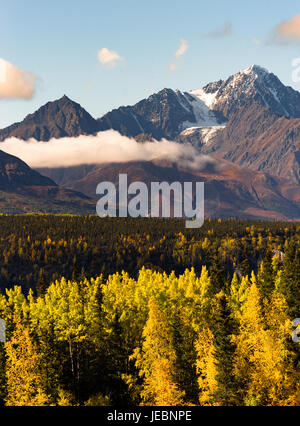 Caduta si sta avvicinando in Chugach National Forest Alaska Foto Stock