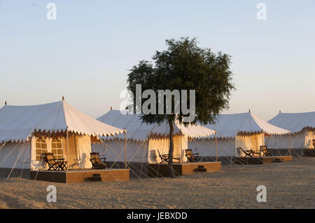 India Rajasthan, Manvar, wild camp con tende, Foto Stock