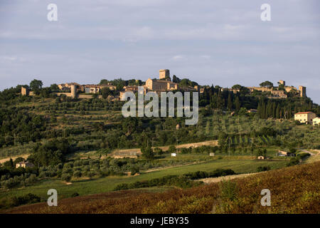 L'Italia, Europa, Toscana, Val d'Orcia, regione di Pienza, vista a Monticchiello, Foto Stock