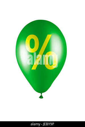 Palloncino con un segno di percentuale, Foto Stock