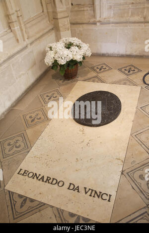 Francia, Valle della Loira, bloccare Amboise, Hubertus's band, tomba di Leonardo Da Vinci Foto Stock