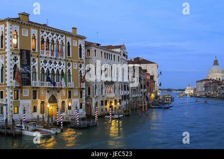 Palazzo Cavalli Franchetti e Barbaro-Curtis nel Canale grandee a Venezia, Italia, Foto Stock