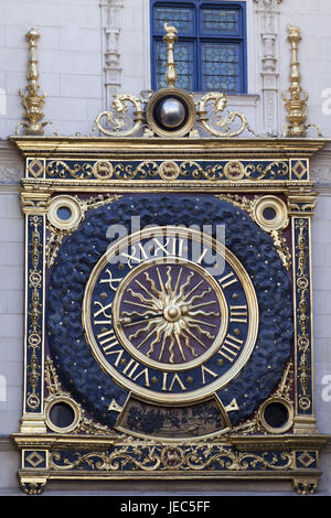 Francia, Normandia, Rouen, Le gross Horloge, il grande orologio, Foto Stock